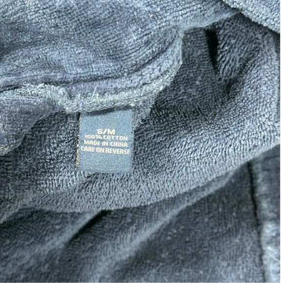 Polo Ralph Lauren Terry Cloth Robe Men's Small/Medium Belted Blue Logo Cotton - Picture 7 of 9